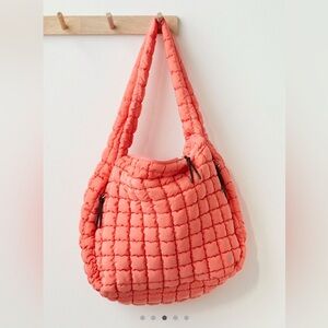 Free People Quilted Carryall bag in Coral